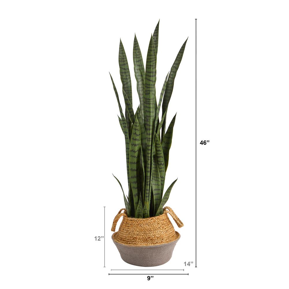 46in. Sansevieria Artificial Plant in Boho Chic Handmade Cotton. Picture 2