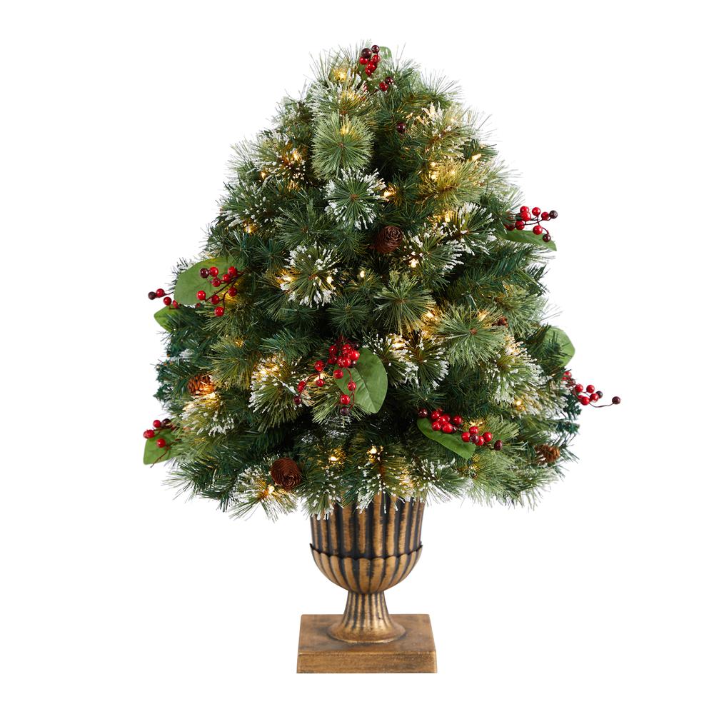 3ft. Holiday Pre-Lit Snow Tip Greenery. Picture 1