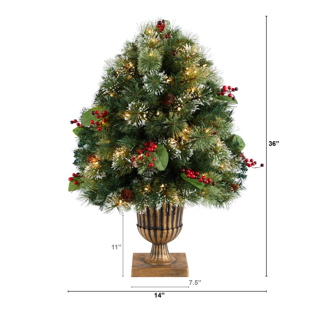 3ft. Holiday Pre-Lit Snow Tip Greenery. Picture 2