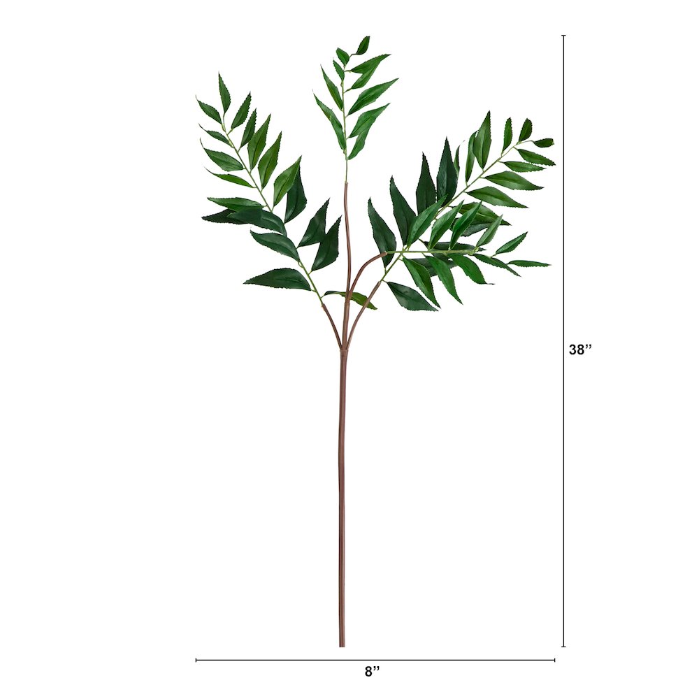 38in. Artificial Palmate Fern Stems, Set of 3. Picture 2