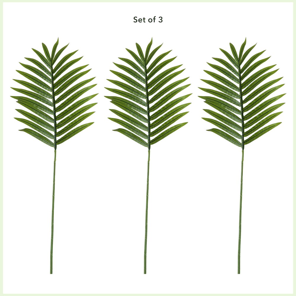 33in. Artificial Palm Frond Stems, Set of 3. Picture 3
