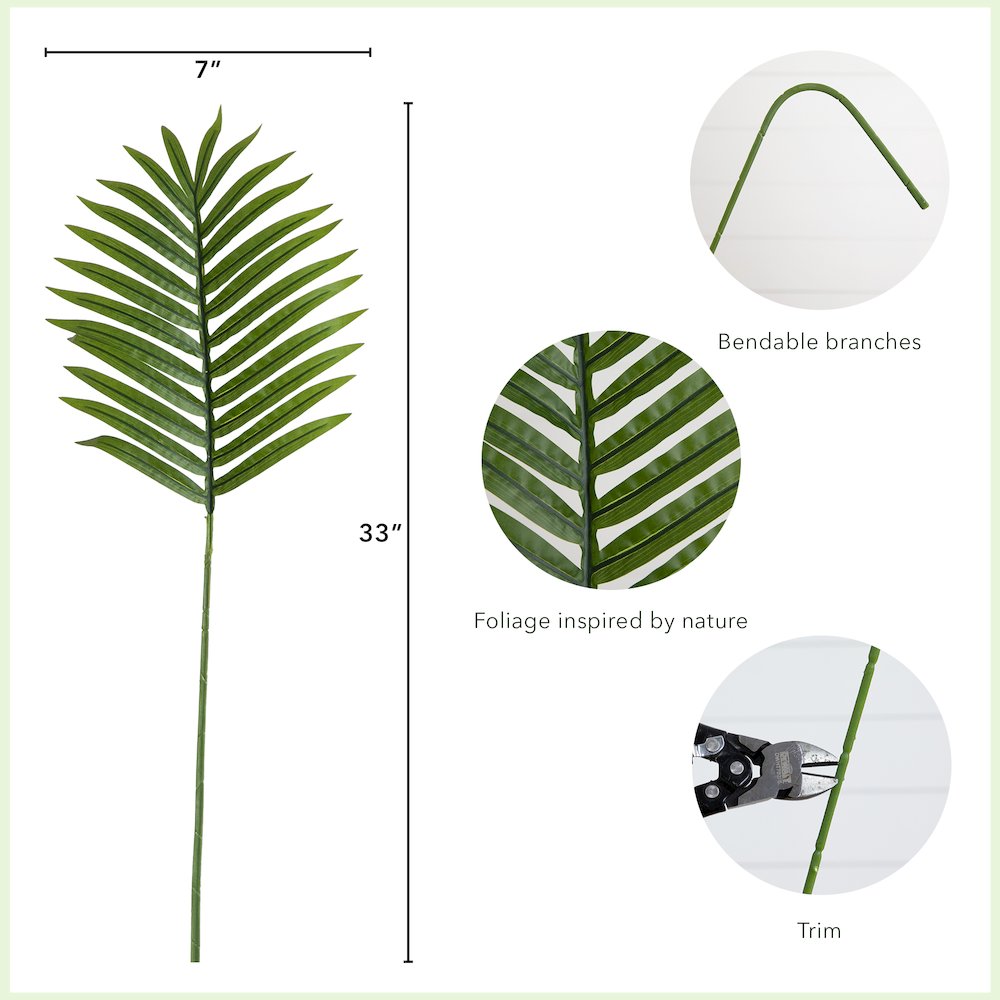 33in. Artificial Palm Frond Stems, Set of 3. Picture 6