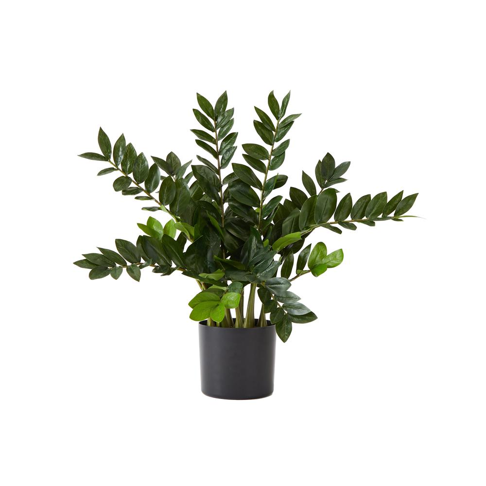 28in. Artificial Zamioculcas Plant with Decorative Planter. Picture 1