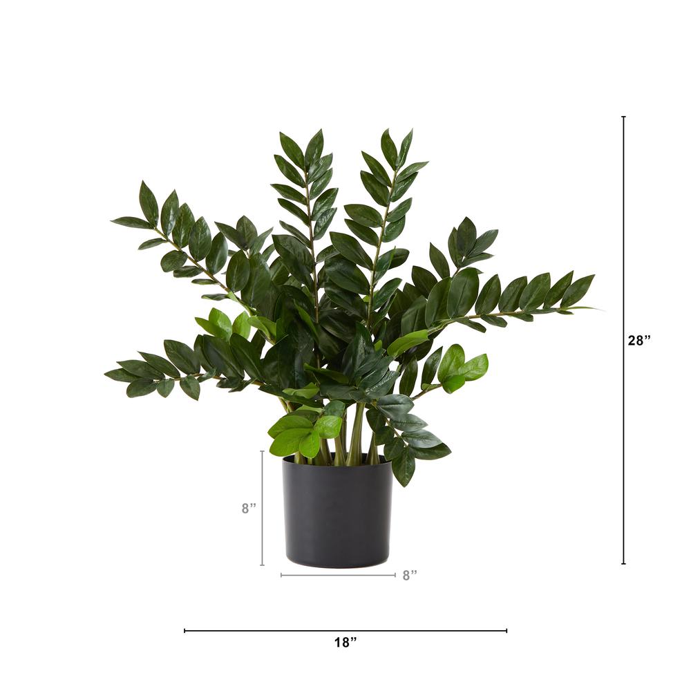28in. Artificial Zamioculcas Plant with Decorative Planter. Picture 2