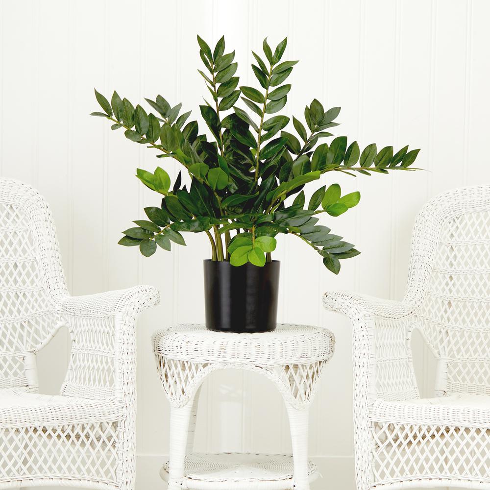 28in. Artificial Zamioculcas Plant with Decorative Planter. Picture 6