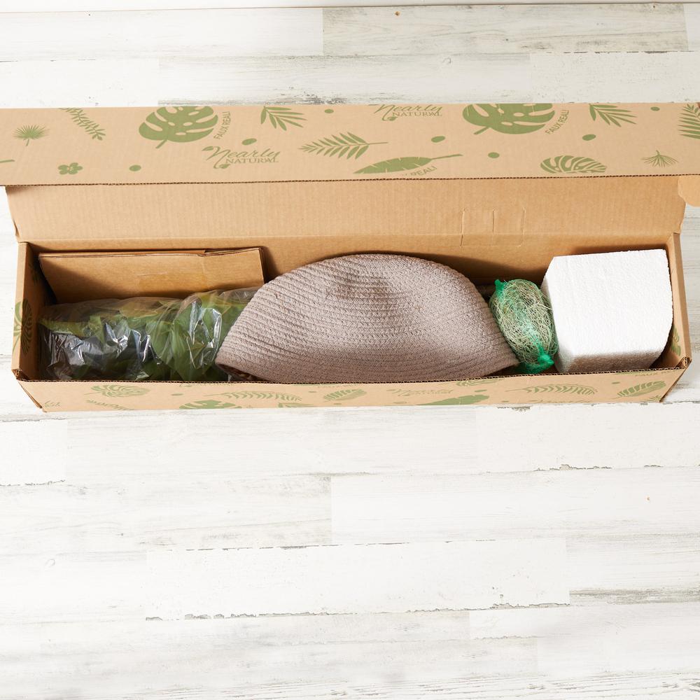 Artificial Fiddle Leaf Fig Tree with Handmade Cotton & Jute Woven Basket DIY Kit. Picture 8