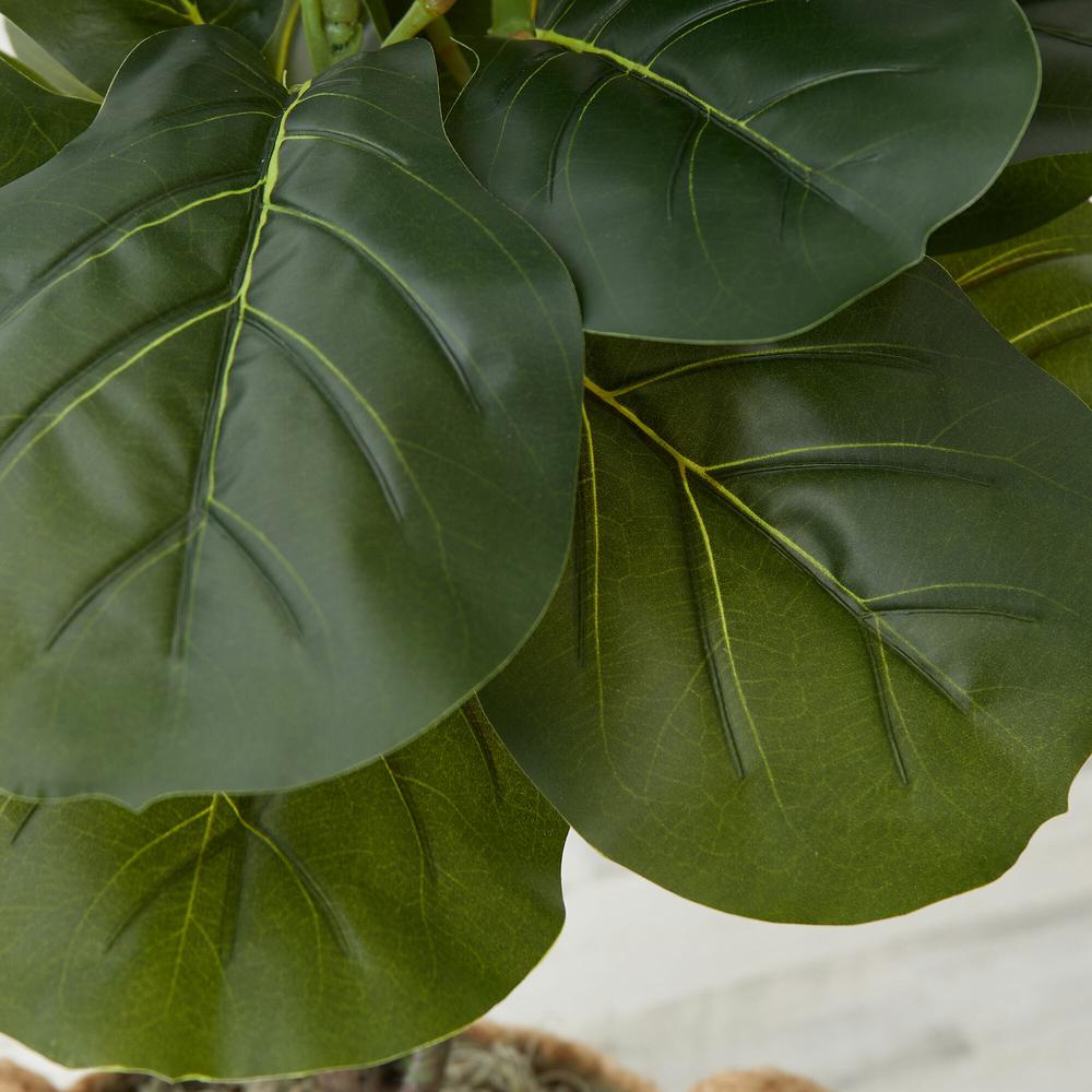 Artificial Fiddle Leaf Fig Tree with Handmade Cotton & Jute Planter - Set of 2. Picture 6