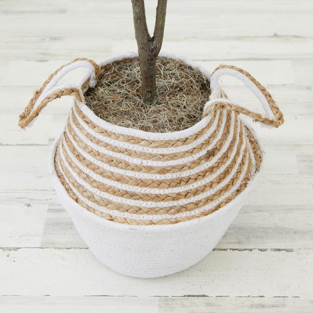 Artificial Fiddle Leaf Fig Tree with Handmade Cotton & Jute Planter - Set of 2. Picture 11
