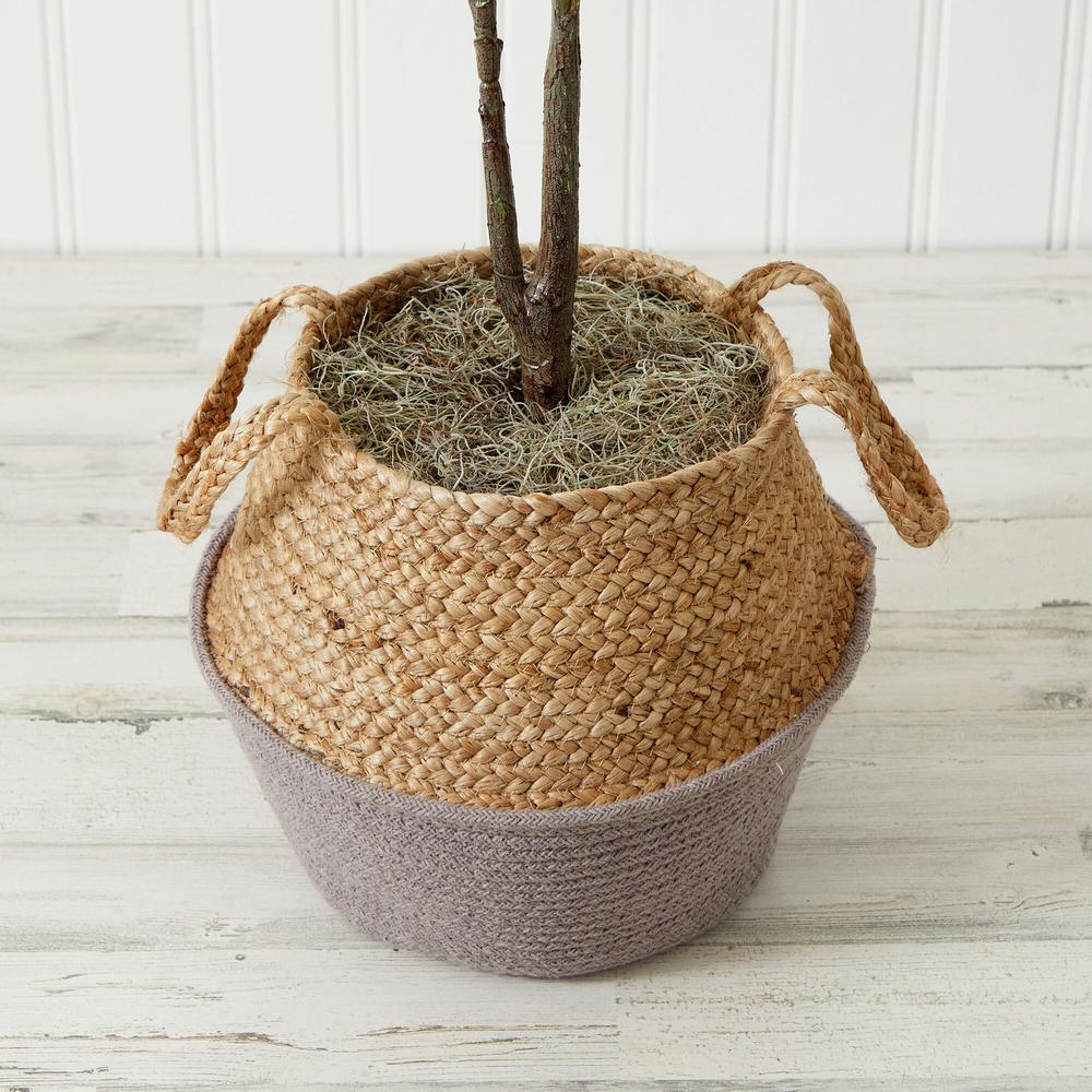 Artificial Fiddle Leaf Fig Tree with Handmade Cotton & Jute Planter - Set of 2. Picture 9