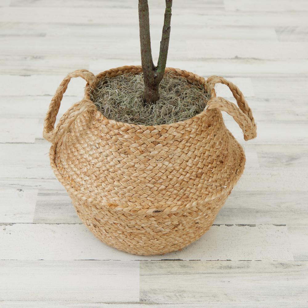Artificial Fiddle Leaf Fig Tree with Handmade Cotton & Jute Planter - Set of 2. Picture 9