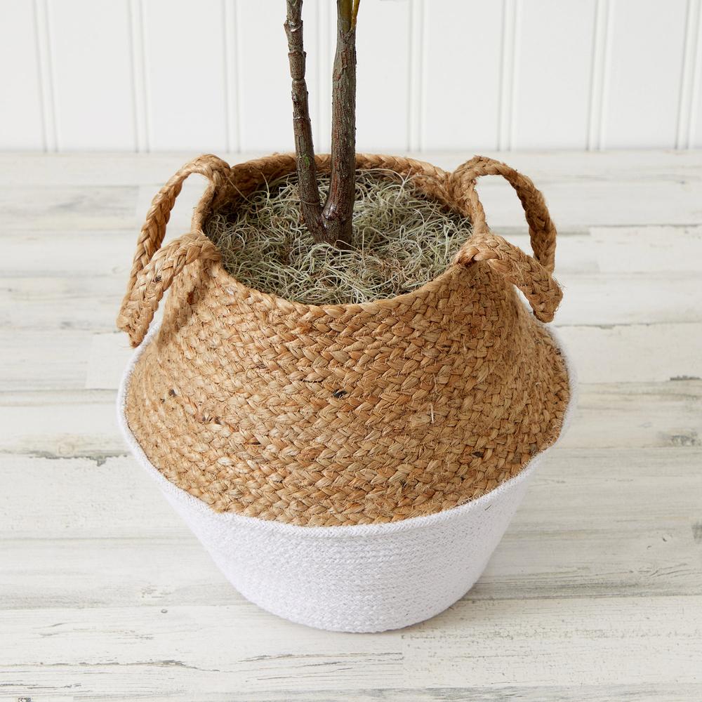Artificial Fiddle Leaf Fig Tree with Handmade Cotton & Jute Planter - Set of 2. Picture 9