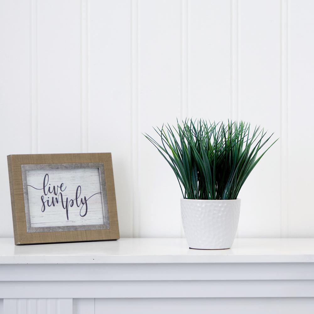 9in. Artificial Grass Plant with Decorative Planter. Picture 3