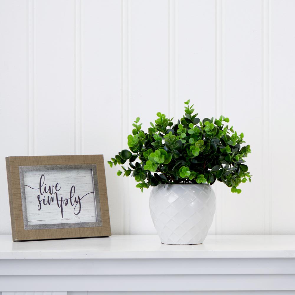 11in. Artificial Boxwood Plant with Decorative Planter. Picture 3