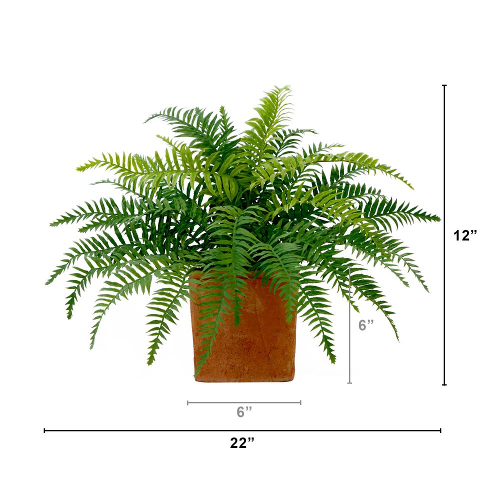 22in. Artificial Fern Plant in Decorative Planter. Picture 2