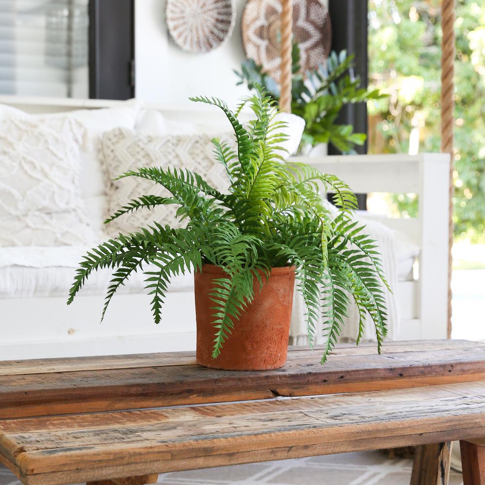 22in. Artificial Fern Plant in Decorative Planter. Picture 6