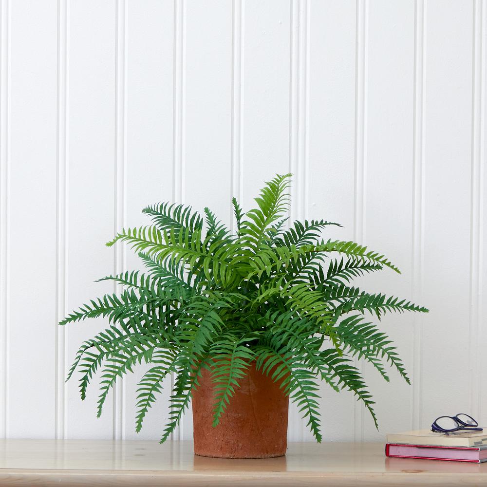 22in. Artificial Fern Plant in Decorative Planter. Picture 5