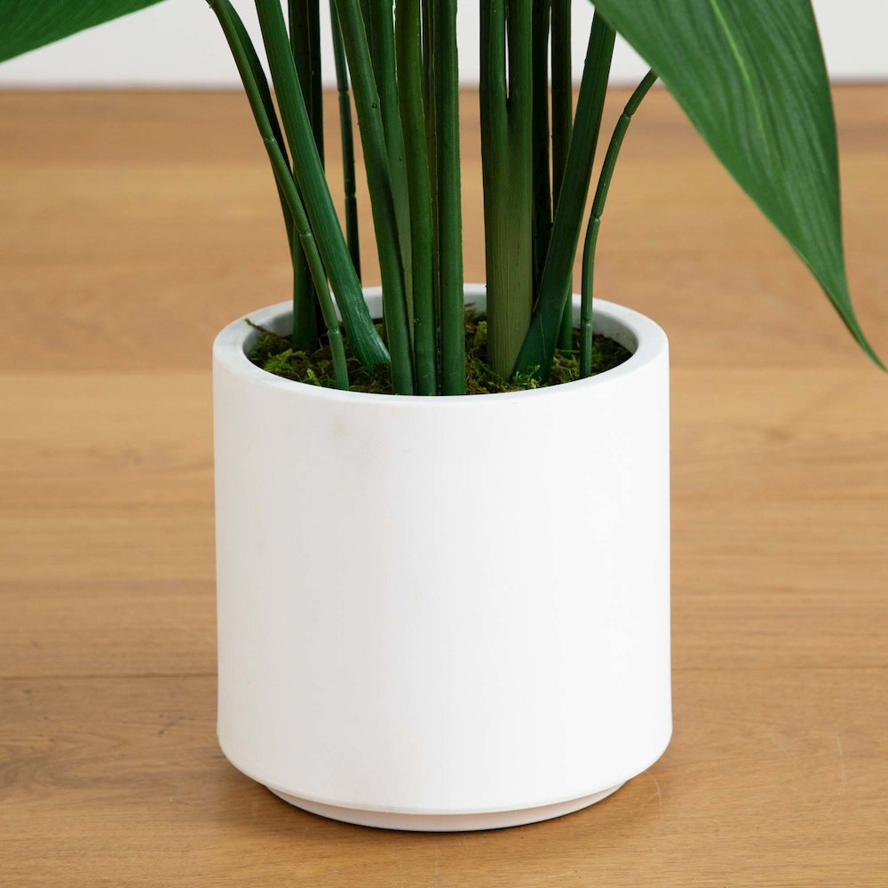 43in. Artificial Sky Bird Tree in White Decorative Planter. Picture 8