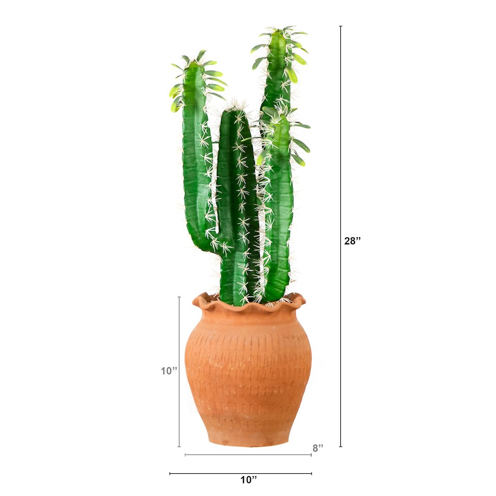 28in. Artificial Cactus in Terracotta Planter. Picture 3