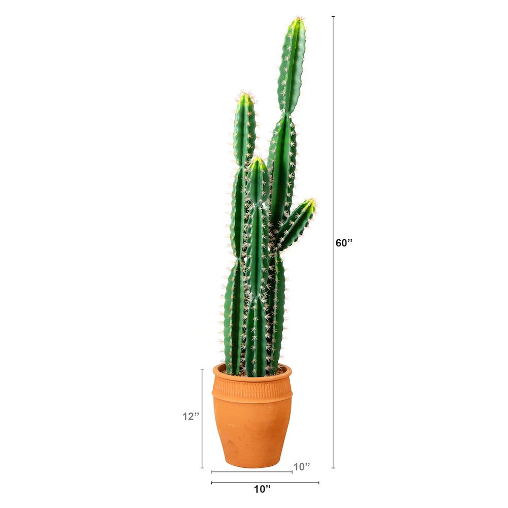 5ft. Artificial Cactus in Terracotta Planter. Picture 5