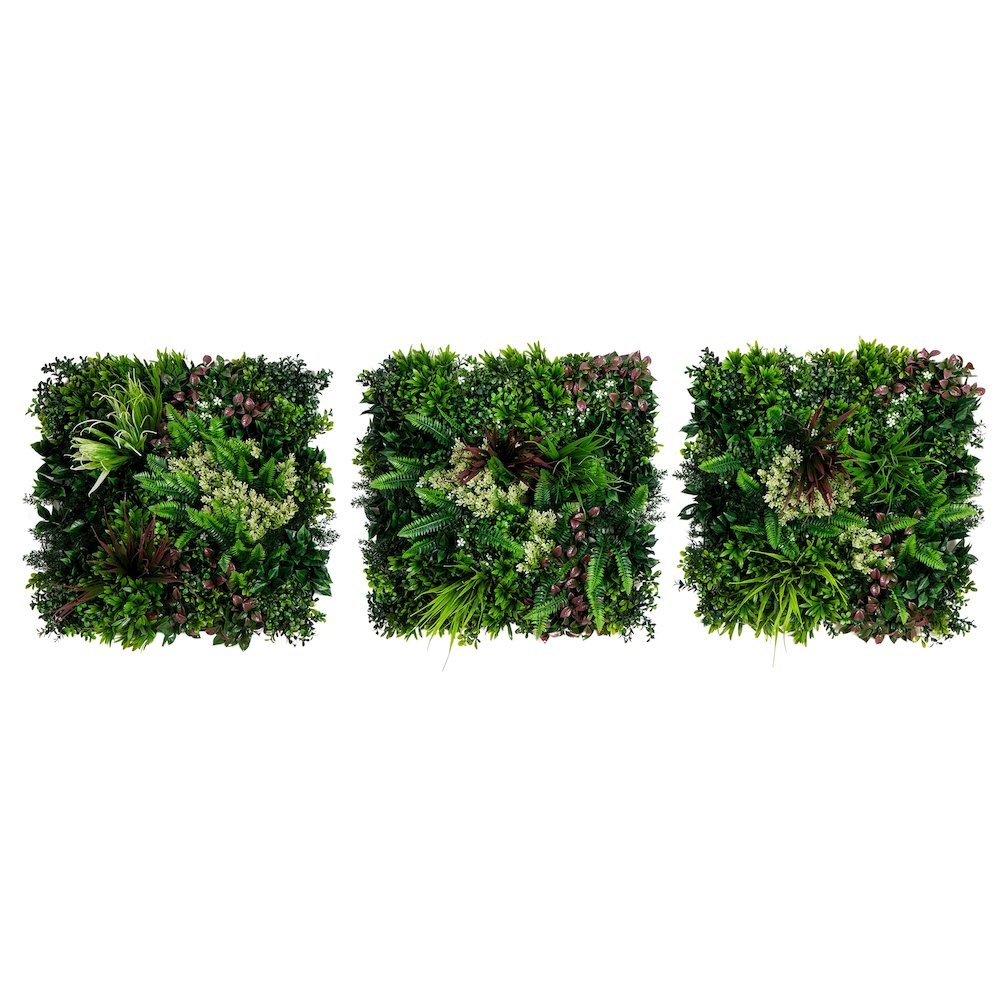 20in. x 20in. UV Resistant Corfu Island Artificial Living Wall Panels - Set of 3. Picture 1