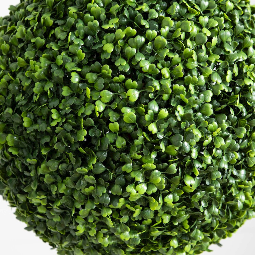 14in. Artificial Boxwood Ball Topiary with Integrated Ground Stake Set of 2. Picture 2