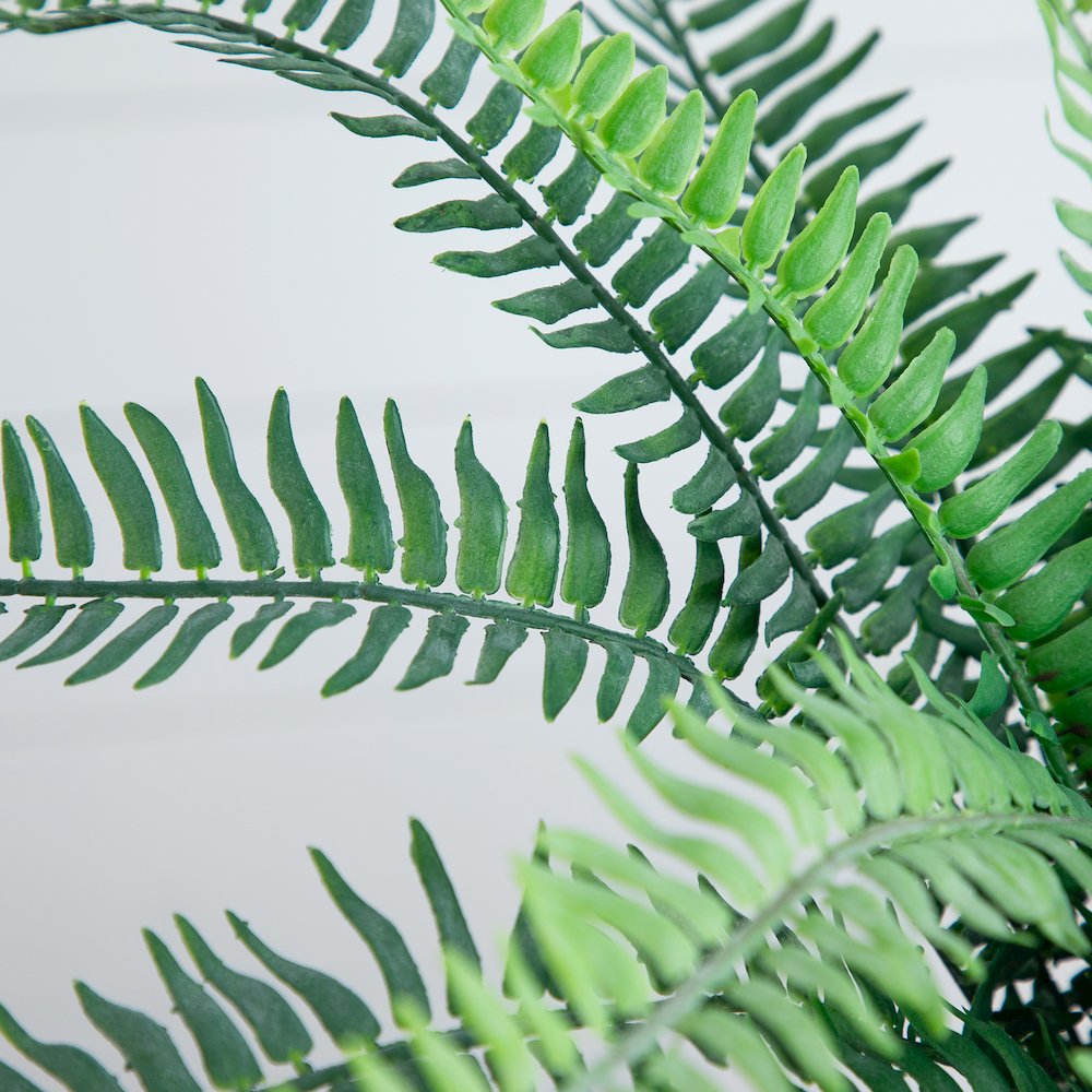 16in. Artificial Boston Fern Plant in Decorative Cement Planter. Picture 5