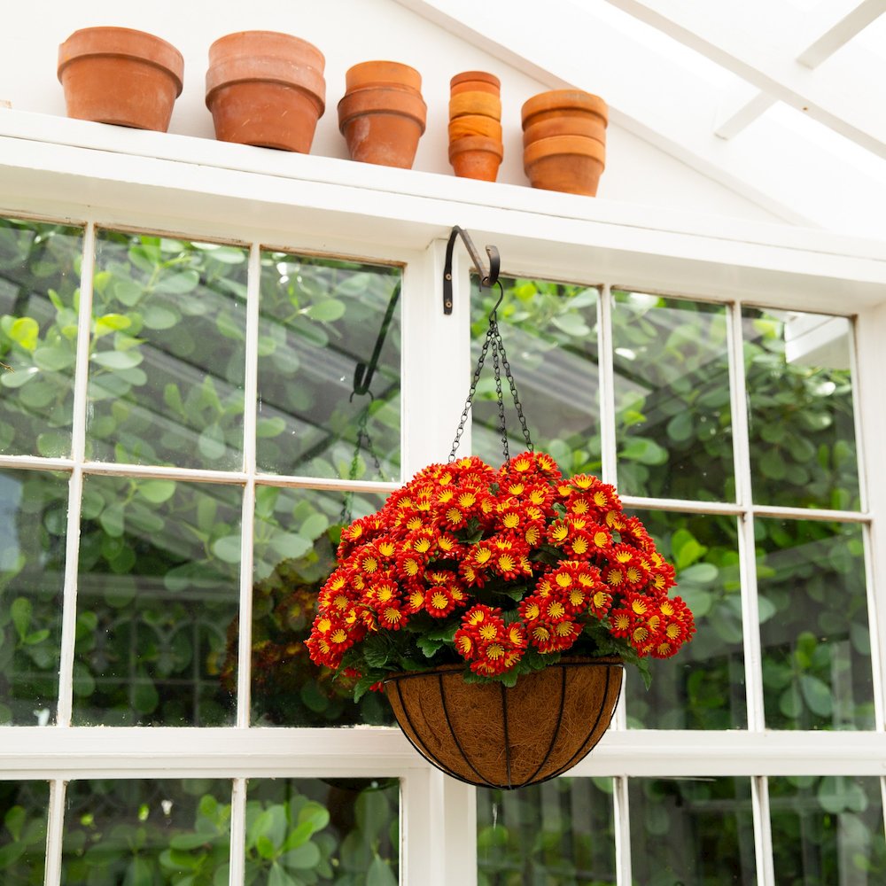 24in. UV Resistant Artificial Chrysanthemum Hanging Basket (Indoor/Outdoor). Picture 7
