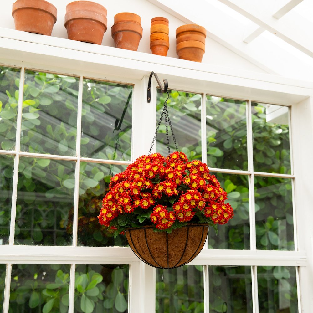 24in. UV Resistant Artificial Chrysanthemum Hanging Basket (Indoor/Outdoor). Picture 10