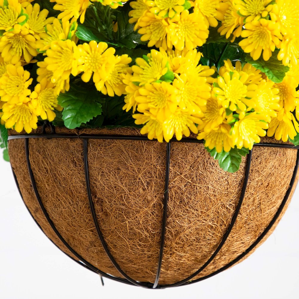 24in. UV Resistant Artificial Chrysanthemum Hanging Basket (Indoor/Outdoor). Picture 4