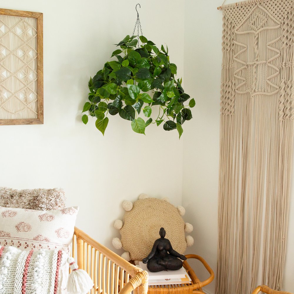 24in. UV Resistant Artificial Philodendron with 50 Warm White LED Lights. Picture 8