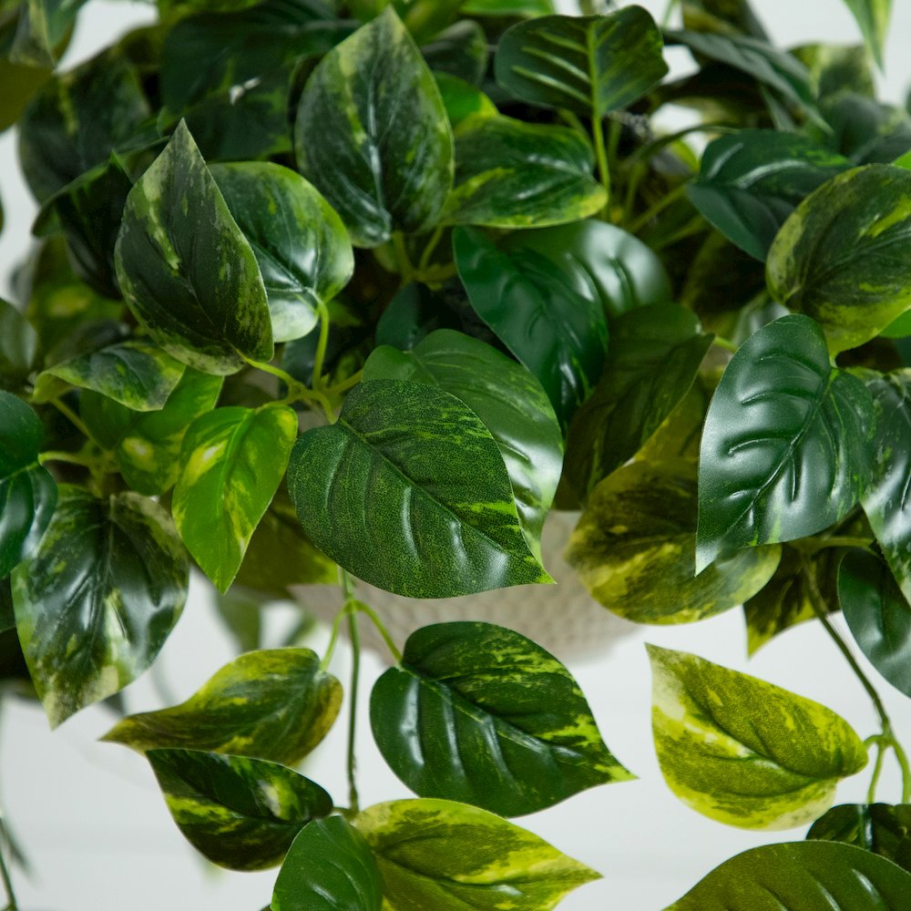 24in. UV Resistant Artificial Pothos with 50 Warm White LED Lights. Picture 4