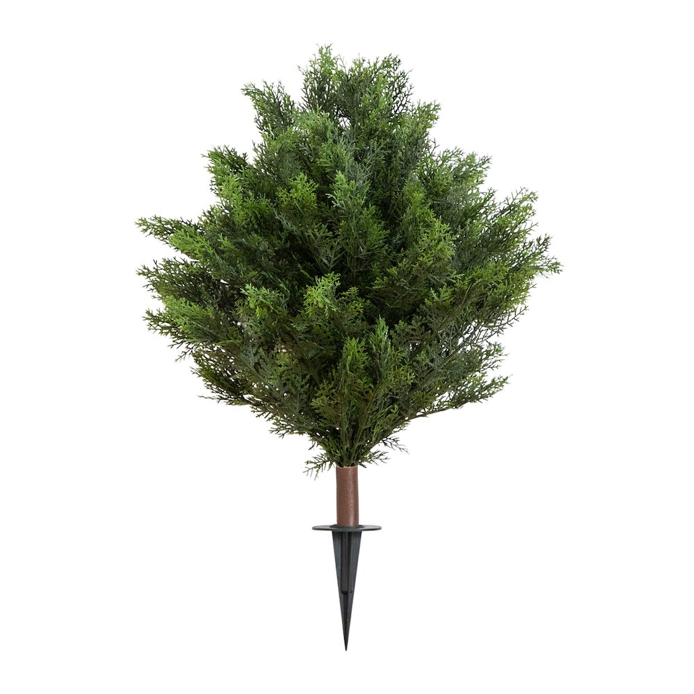 3ft. UV Resistant Artificial Cedar Bush with Integrated Ground Stake. Picture 6
