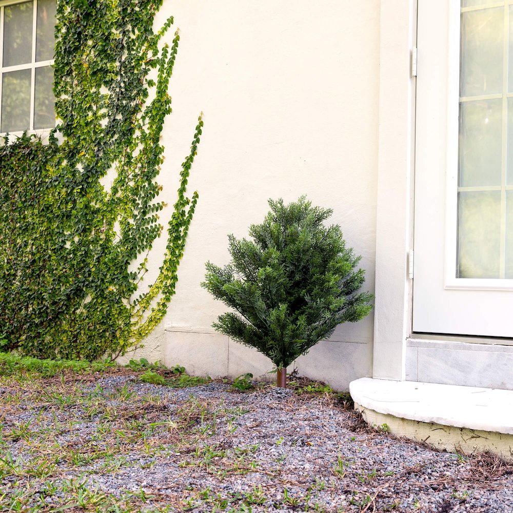 3ft. UV Resistant Artificial Cedar Bush with Integrated Ground Stake. Picture 5
