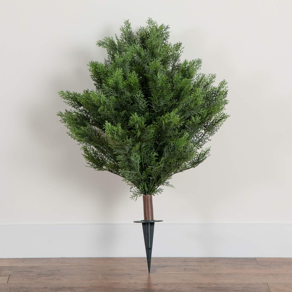 3ft. UV Resistant Artificial Cedar Bush with Integrated Ground Stake. Picture 4