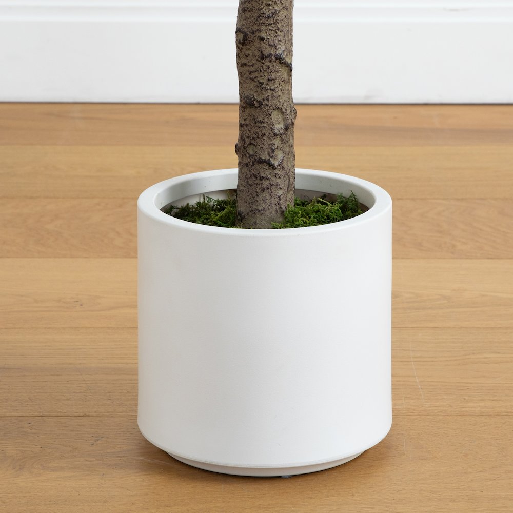6ft. Artificial Minimalist Jacaranda Tree in White Decorative Planter. Picture 7