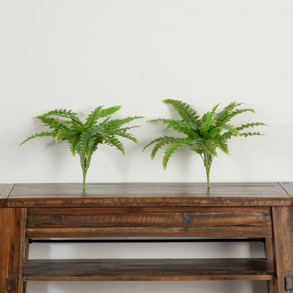 19in. UV Resistant Artificial Boston Fern (Indoor/Outdoor) - Set of 2. Picture 8