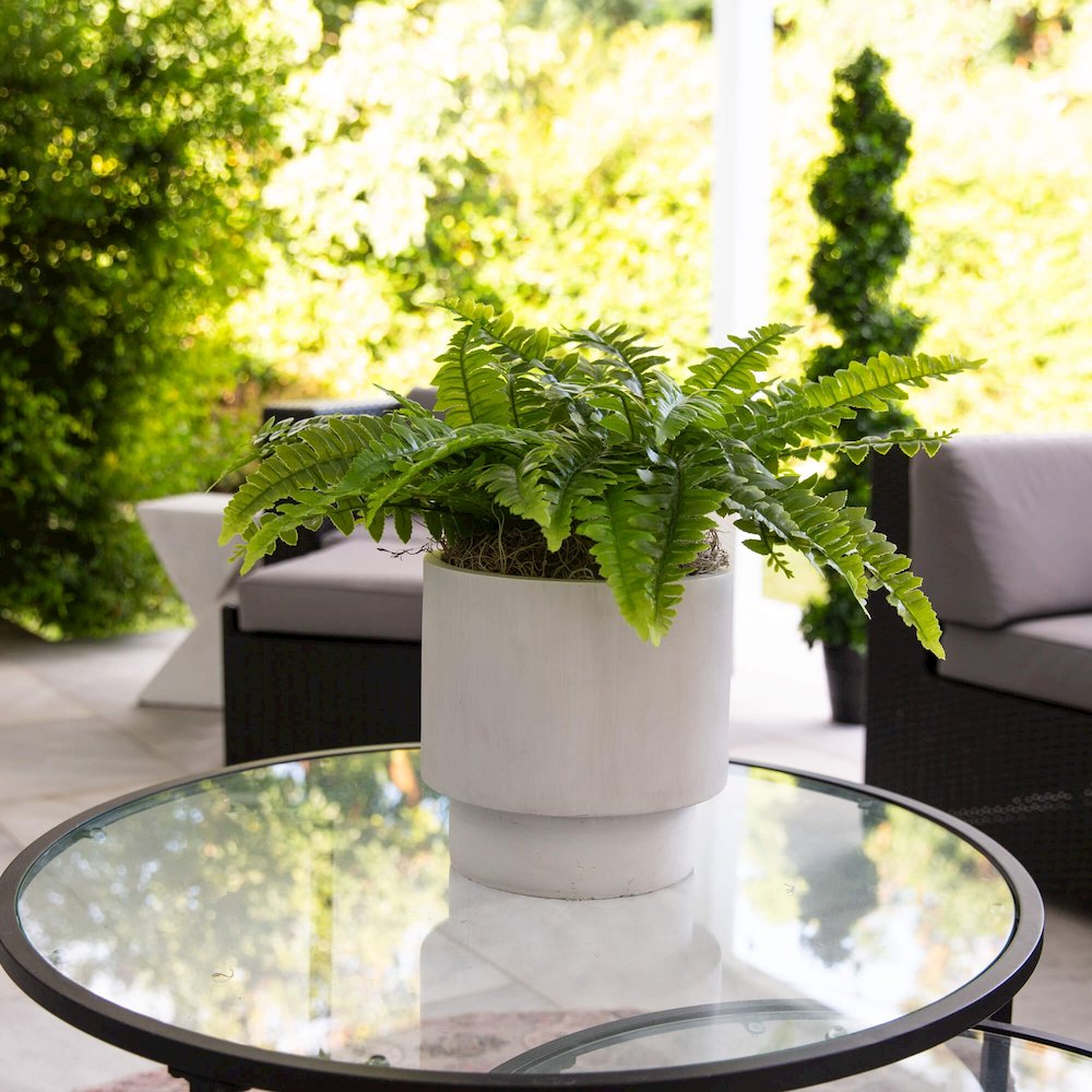 19in. UV Resistant Artificial Boston Fern (Indoor/Outdoor) - Set of 2. Picture 5