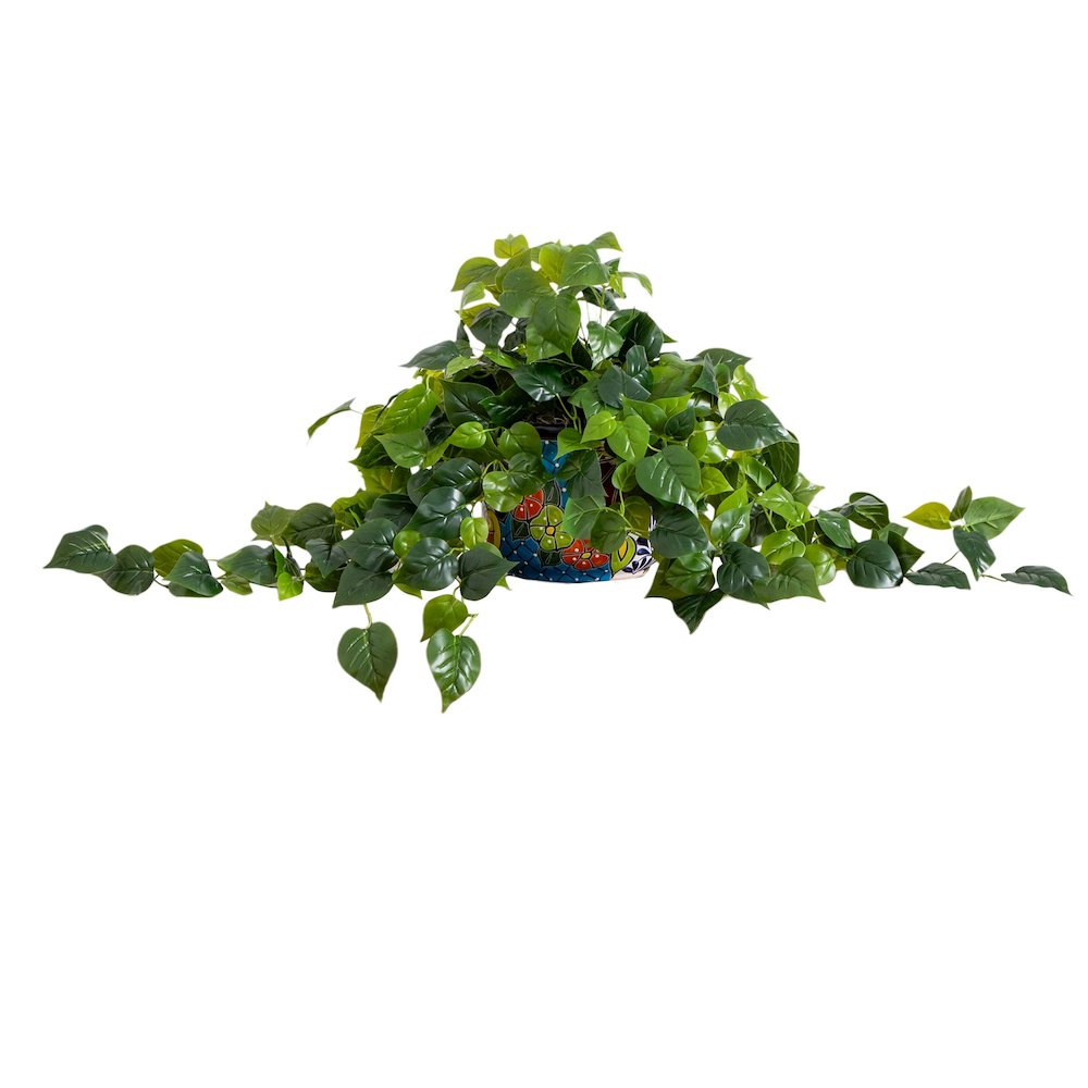 42in. UV Resistant Artificial Philodendron Mexican Talavera Ceramic Planter. Picture 8