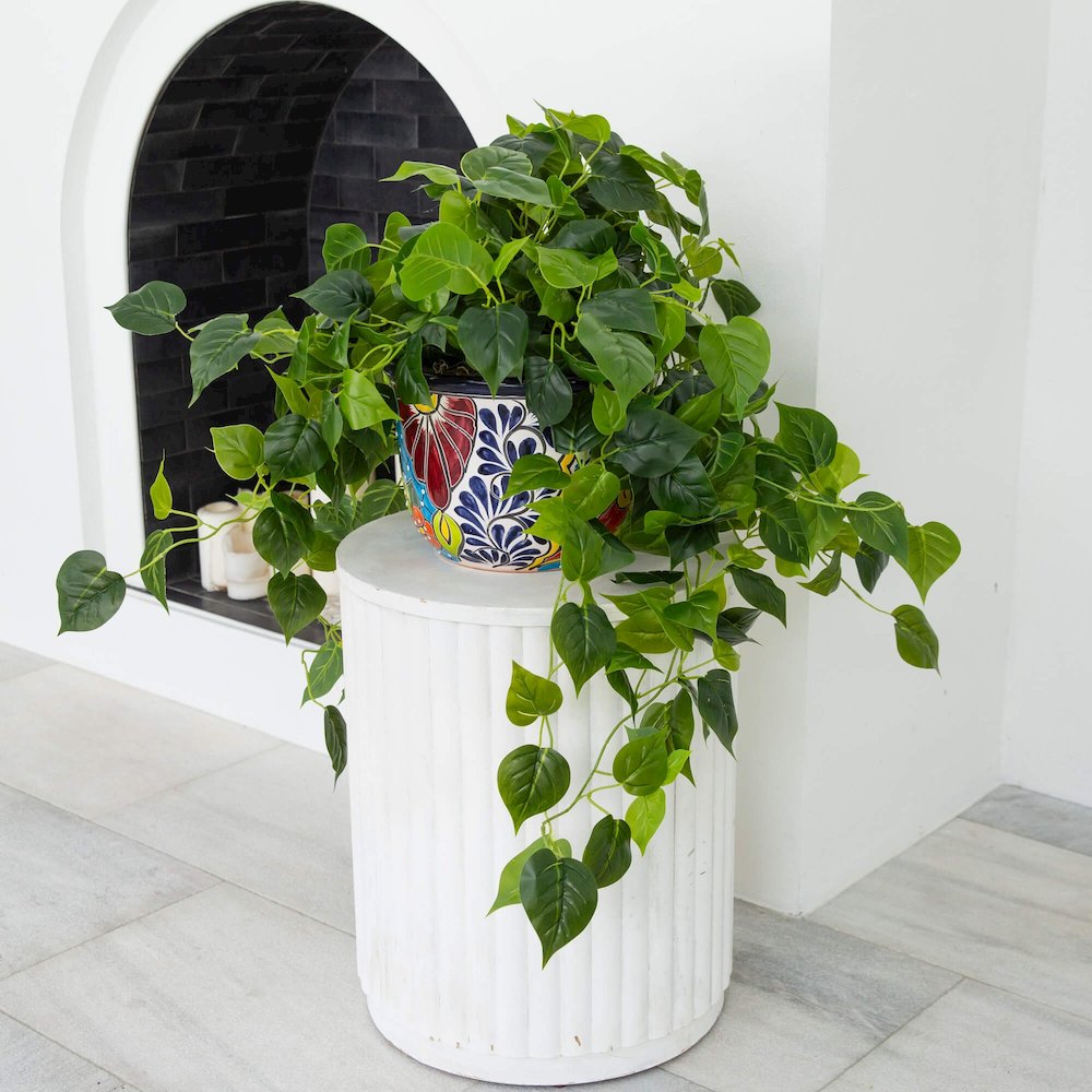 42in. UV Resistant Artificial Philodendron Mexican Talavera Ceramic Planter. Picture 4