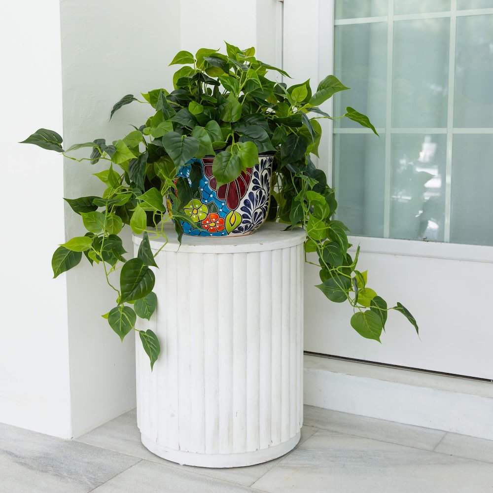 42in. UV Resistant Artificial Philodendron Mexican Talavera Ceramic Planter. Picture 5