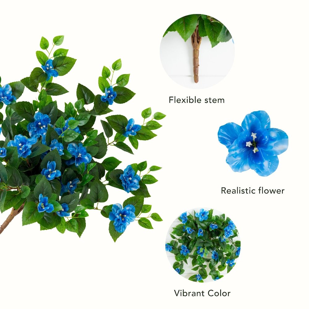 24in. UV Resistant Artificial Azalea Hanging Plant (Indoor/Outdoor) - Set of 3. Picture 10