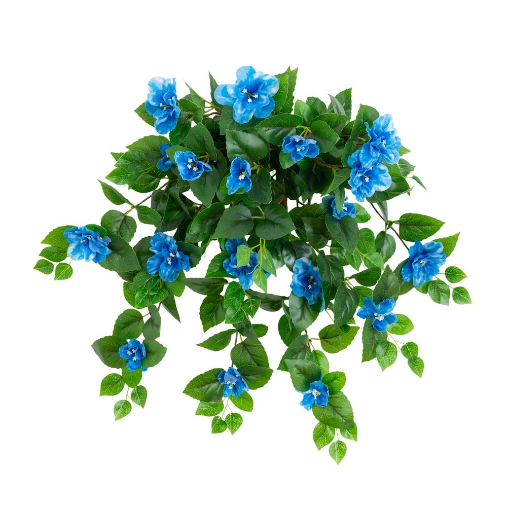 24in. UV Resistant Artificial Azalea Hanging Plant (Indoor/Outdoor) - Set of 3. Picture 6