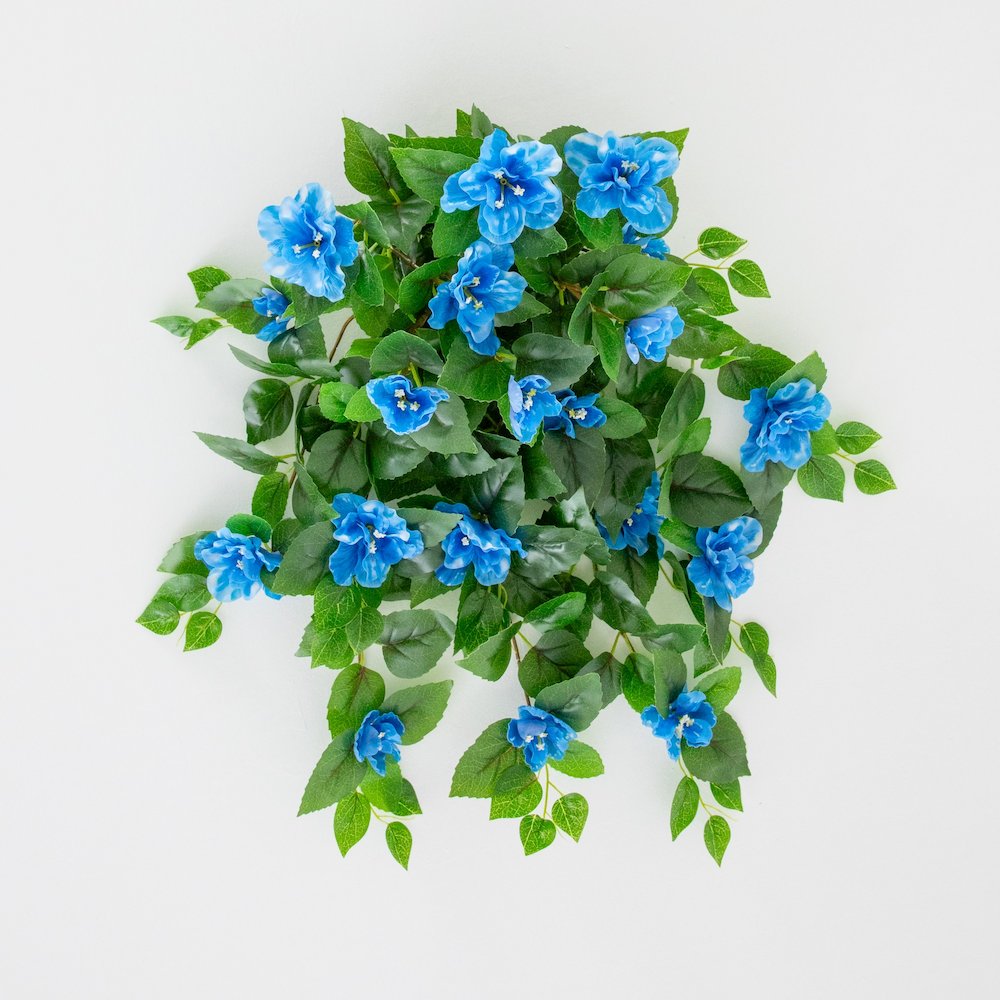 24in. UV Resistant Artificial Azalea Hanging Plant (Indoor/Outdoor) - Set of 3. Picture 3