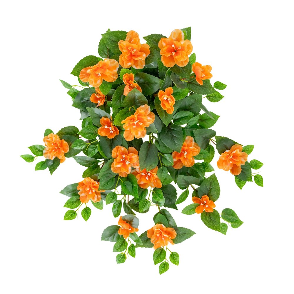 24in. UV Resistant Artificial Azalea Hanging Plant (Indoor/Outdoor) - Set of 3. Picture 7