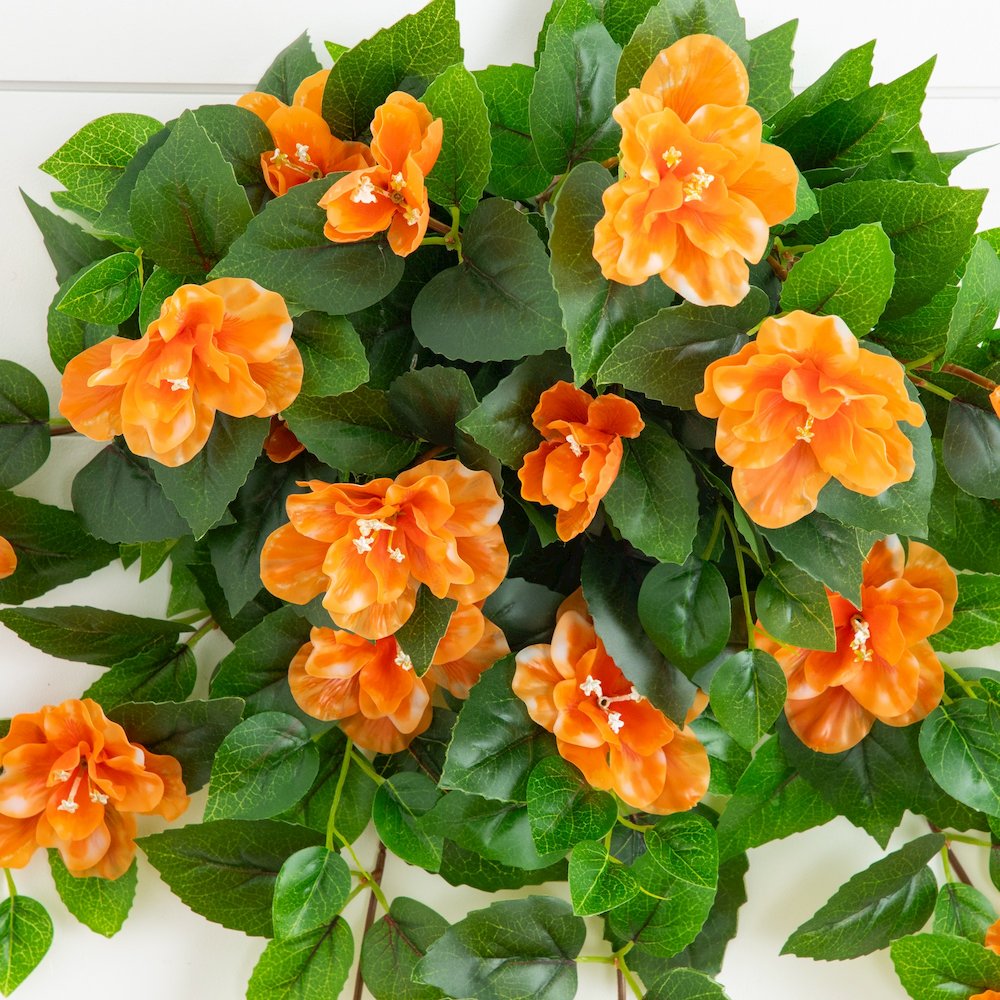 24in. UV Resistant Artificial Azalea Hanging Plant (Indoor/Outdoor) - Set of 3. Picture 4