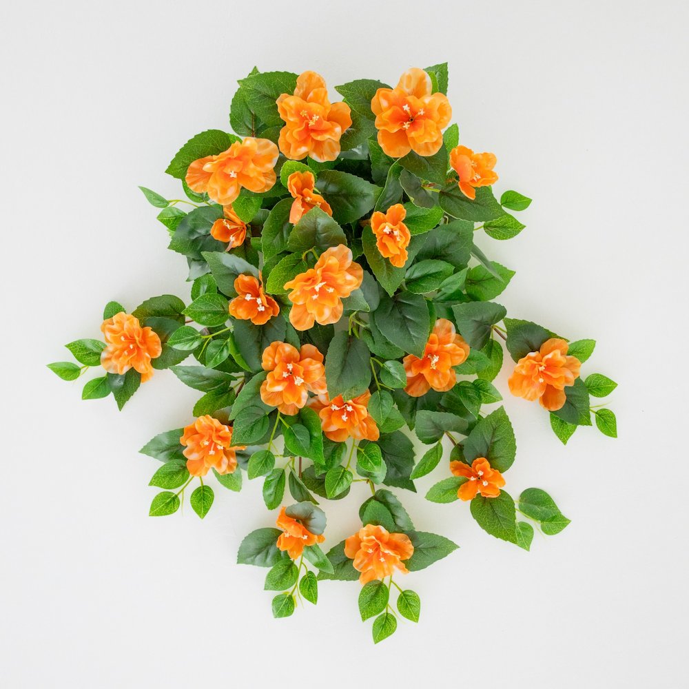 24in. UV Resistant Artificial Azalea Hanging Plant (Indoor/Outdoor) - Set of 3. Picture 3