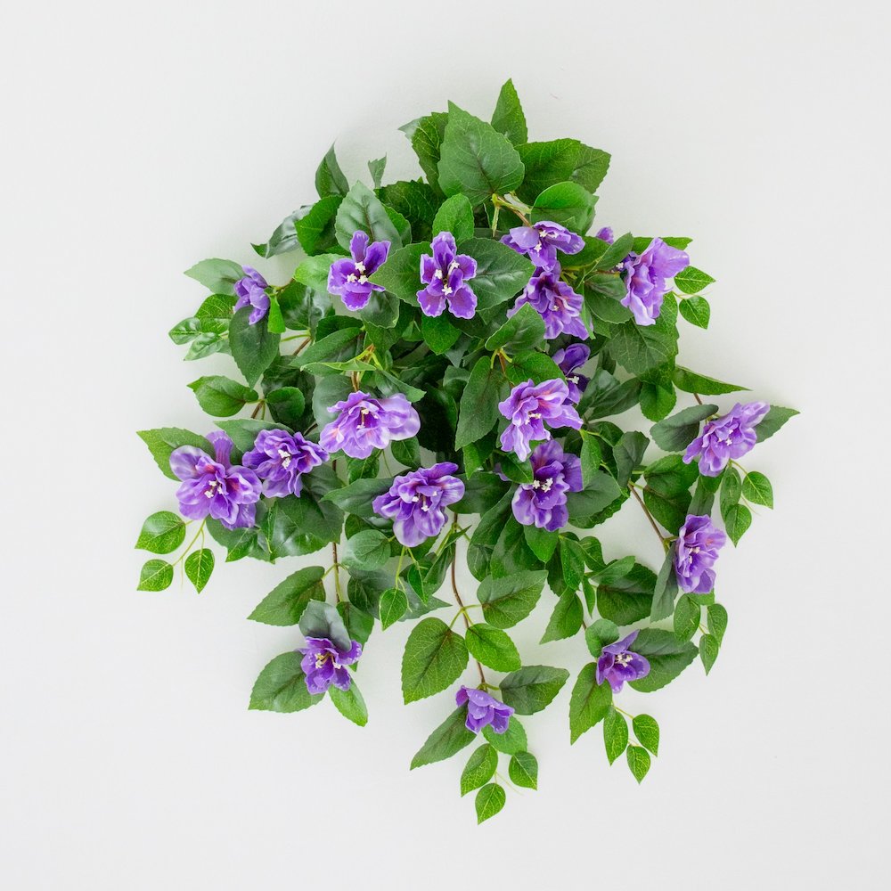 24in. UV Resistant Artificial Azalea Hanging Plant (Indoor/Outdoor) - Set of 3. Picture 3