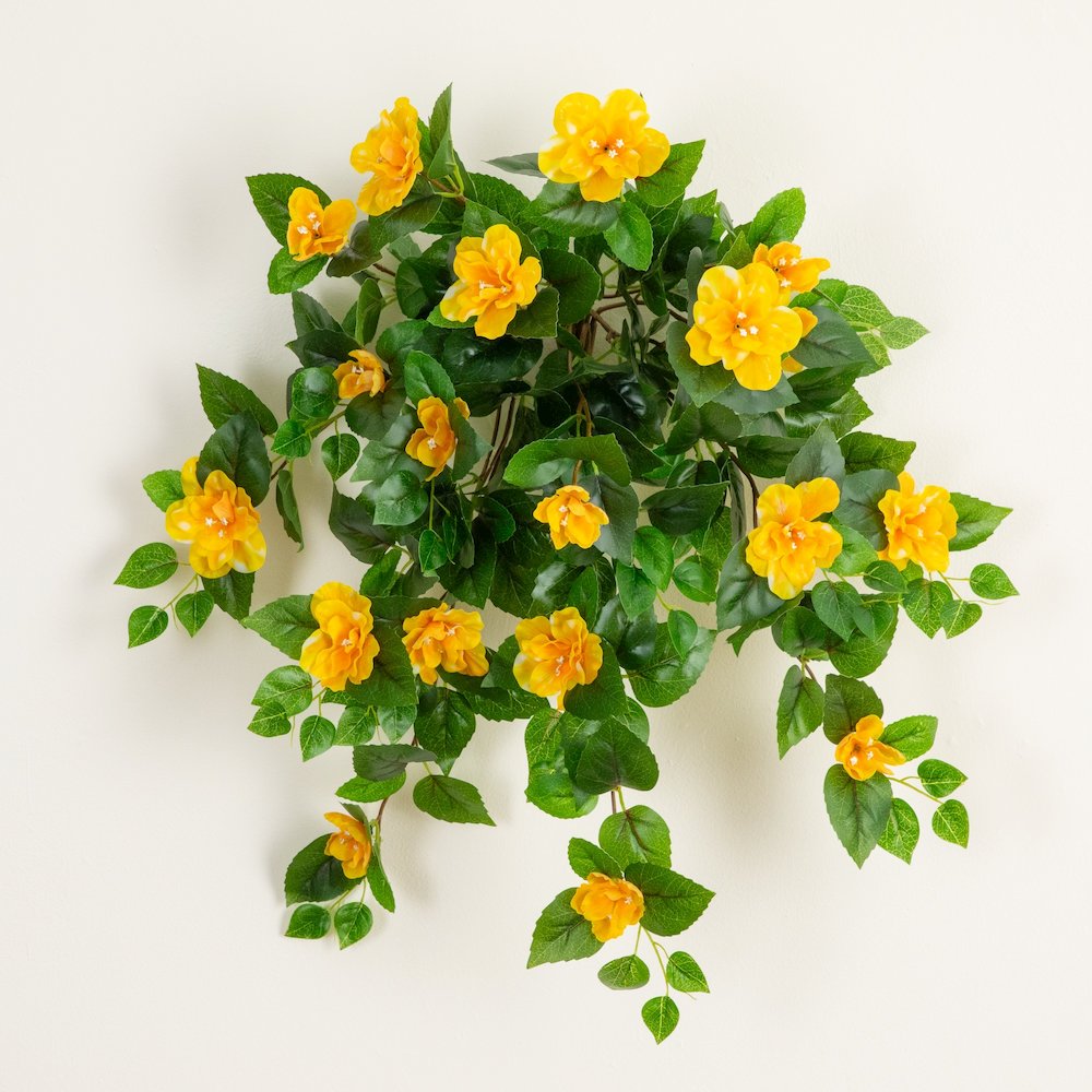 24in. UV Resistant Artificial Azalea Hanging Plant (Indoor/Outdoor) - Set of 3. Picture 3