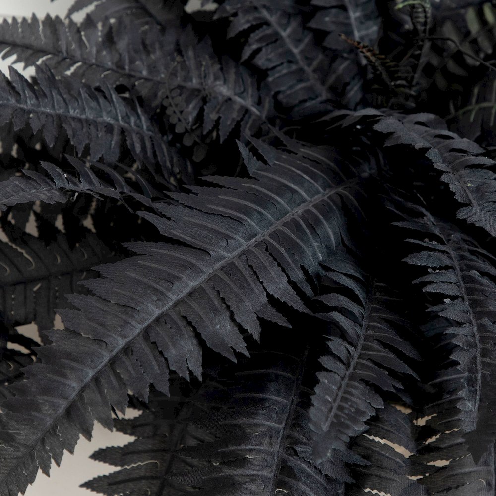 40in. Artificial Halloween Black Boston Fern - Set of 2. Picture 3