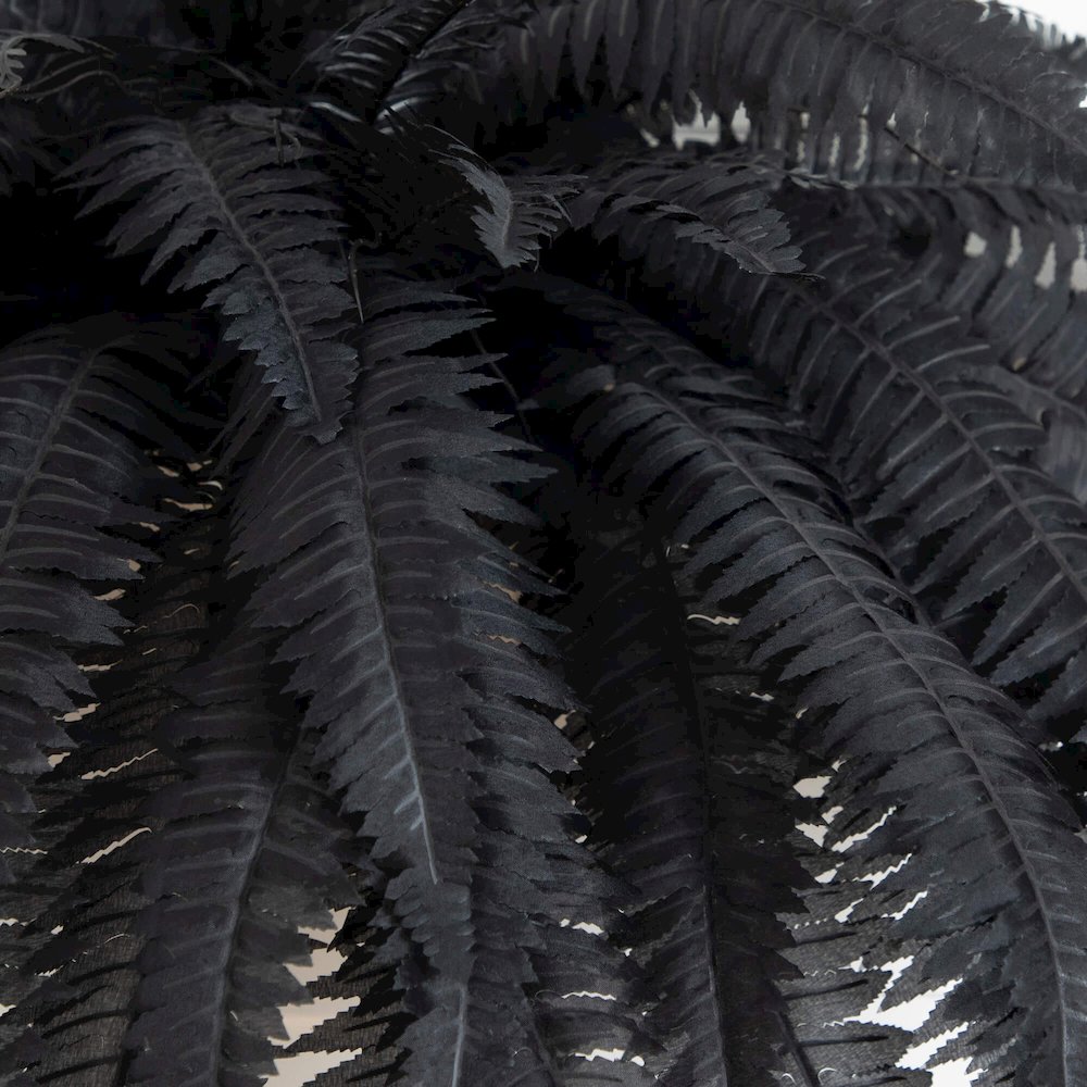 48in. Artificial Halloween Black Boston Fern - Set of 2. Picture 4